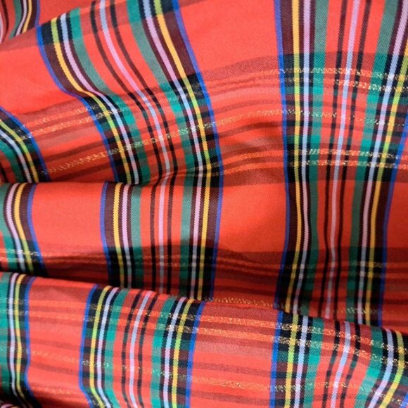 JONA MICHELLE Tartan Plaid Formal Holiday Dress taffeta Velvet Red size girl 8 - Picture 3 of 5